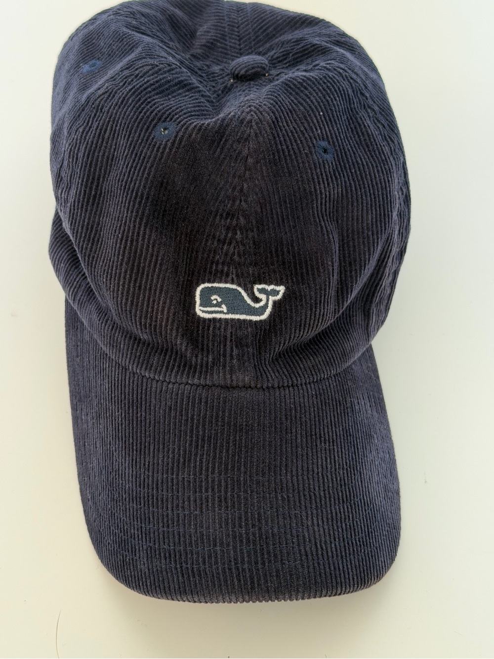 Vineyard Vines Hat Cap Strap Back Navy Corduroy With Blue Whale Adjustable